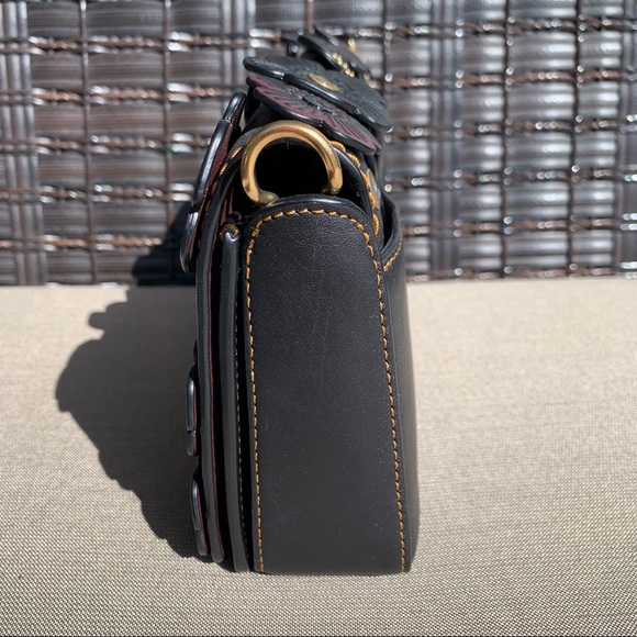 *SOLD* Coach Tea Rose Dinky in Black Purple with Brass - Picture 5 of 15